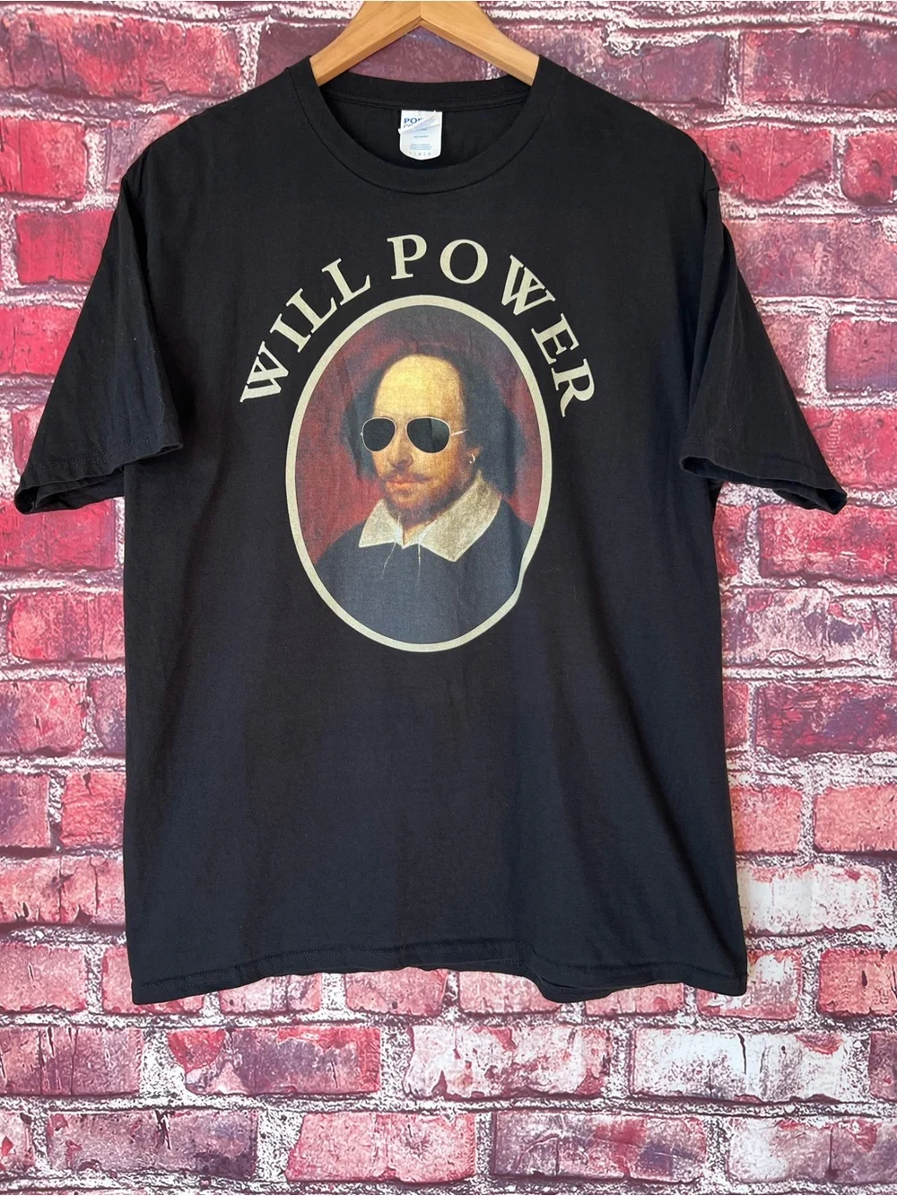 William Shakespeare Will Power Funny Meme Graphic T-Shirt Port & Company Large
